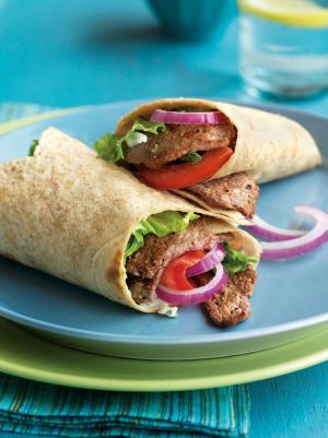 beef steak and blue cheese wrap recipe image
