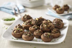 beef and blue cheese stuffed mushrooms recipe image