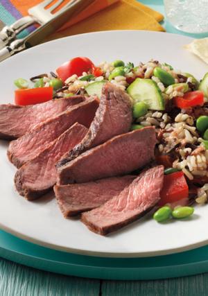 asian beef and wild rice recipe image