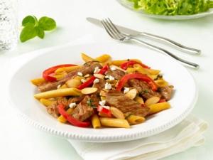 basil beef asian pasta stir-fry recipe image