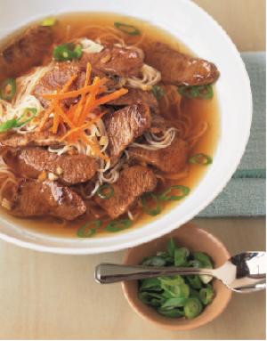 ginger beef and noodle bowls recipe image