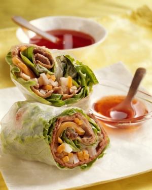 vietnamese beef and vegetable spring rolls recipe image