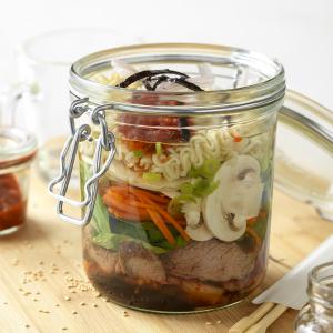 diy beef ramen noodle jars recipe image