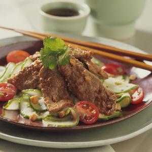 thai beef and cucumber salad recipe image