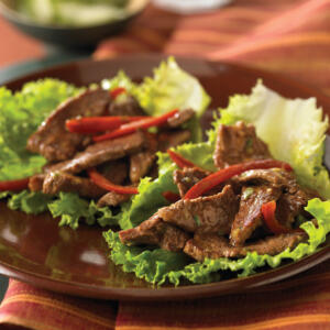 thai beef wok 'n roll-ups recipe image