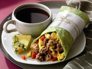 beef breakfast burrito recipe image