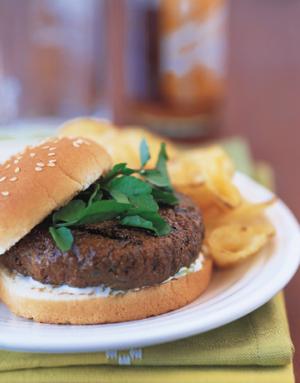 firecracker burgers with cooling lime sauce recipe image