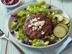 beef, blueberry & flax burgers recipe image