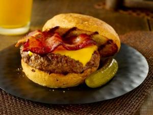 maple bacon beer burgers recipe image