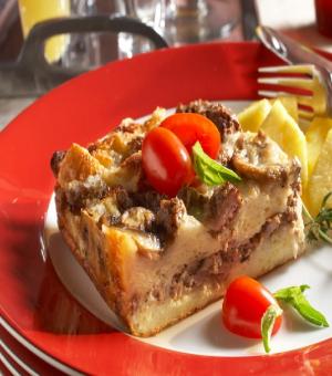 holiday brunch beef strata recipe image