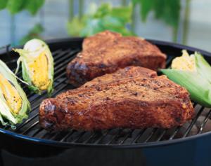 grilled t-bone steaks with bbq rub recipe image