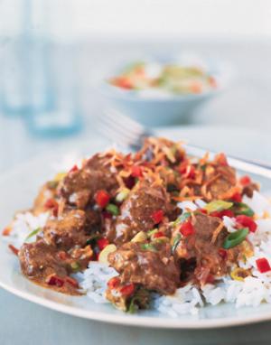 south seas curried beef over jasmine rice recipe image