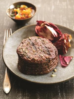 grilled top sirloin fliets with smoky orange sauce recipe image
