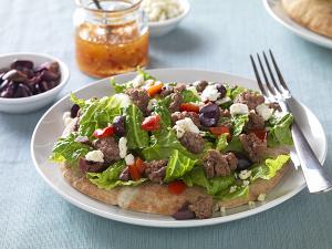 mediterranean beef and salad pita recipe image