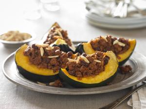 beef picadillo-stuffed acorn squash recipe image