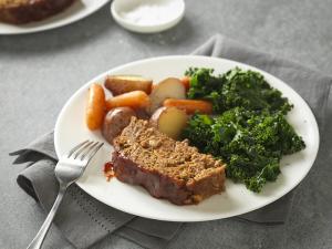 slow cooker beef meatloaf and vegetables recipe image