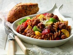 beef, pasta and artichoke toss recipe image