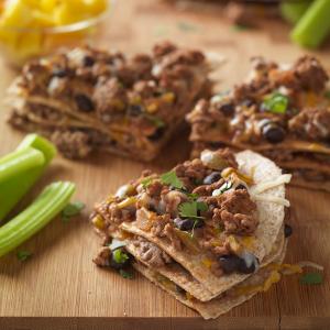 beef and cheese tortilla towers recipe image