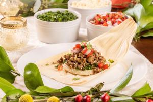 deconstructed beef tamales with chimichurri sauce recipe image