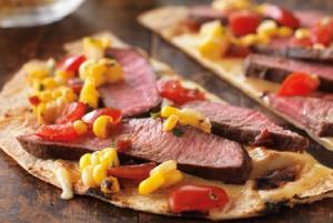grilled tequila steak pizza recipe image