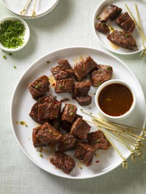 bite-sized sweet & spicy beef ribs recipe image
