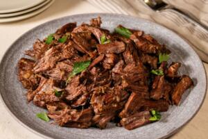 four-way slow cooker shredded beef recipe image