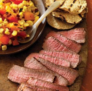 grilled southwest steak with sunset salad recipe image