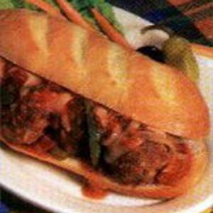 meatball and veggie sandwiches recipe image