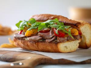 italian beef and roasted vegetable sandwich recipe image
