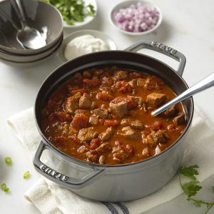 chunky beef chili recipe image