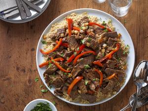beef stir-fry with couscous recipe image