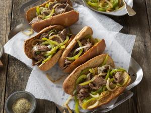 philly beef cheesesteak sandwiches recipe image