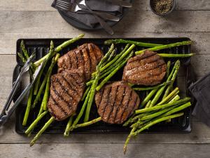 balsamic marinated top sirloin and asparagus recipe image