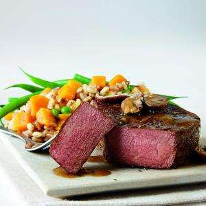 bistro style filet mignon with champagne pan sauce recipe image