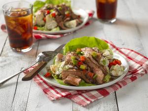 grilled flank steak and potato salad recipe image