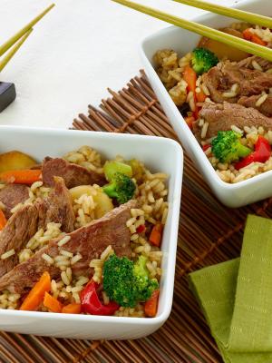korean beef and vegetable bowls recipe image