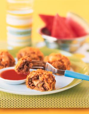 taco beef nuggets with tejano dipping sauce recipe image